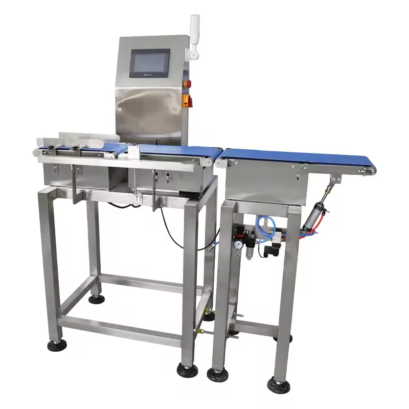 Conveyor Carton Box Dynamic Belt Weighing Scale Checkweigher Machine With Lifting Rejection System