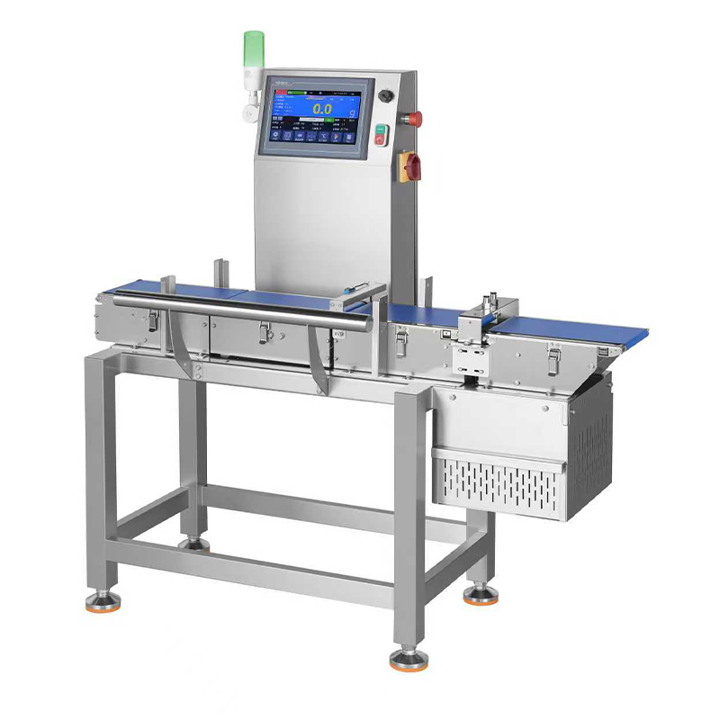 Automatic Checkweigher With Downward Air Blow Rejection For Cooling Patch And Screen Protector Weight Inspection