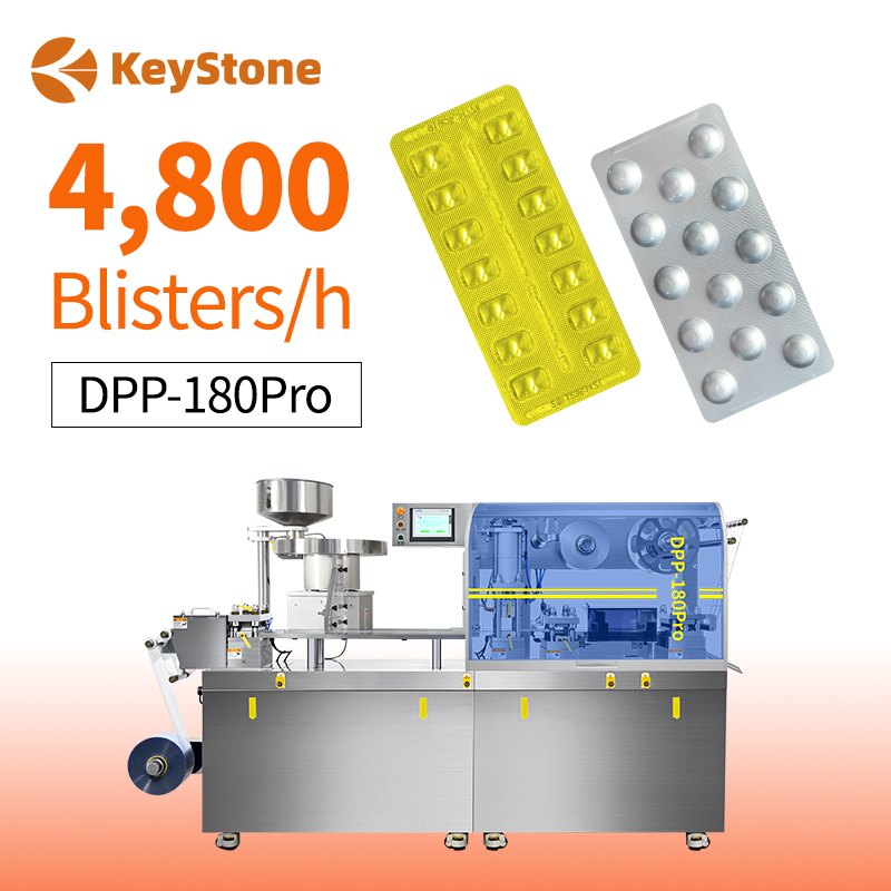 DPP Flat Plate Automatic Packaging Alu Alu PVC Aluminum Plastic Pill Tablet Capsule Blister Packing Machine