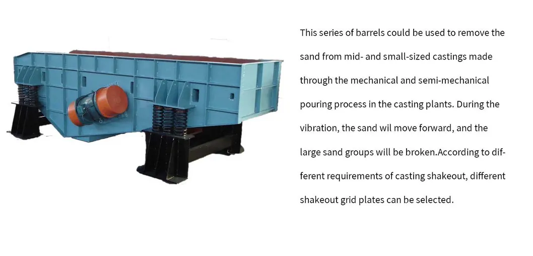 Continuous Operation Conveying Type Vibrating Sand Removal System for High Volume Production Lines