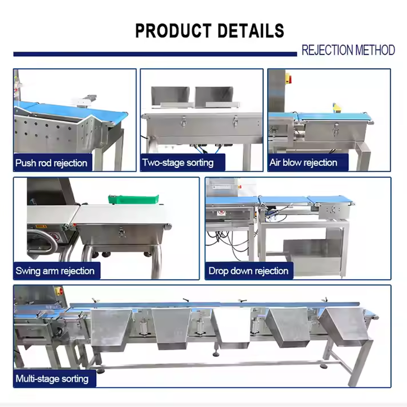 Snack Food High Speed Conveyor Checkweigher Weight Inspection Equipment OEM/ODM Customized SUS Material 0.1g Accuracy