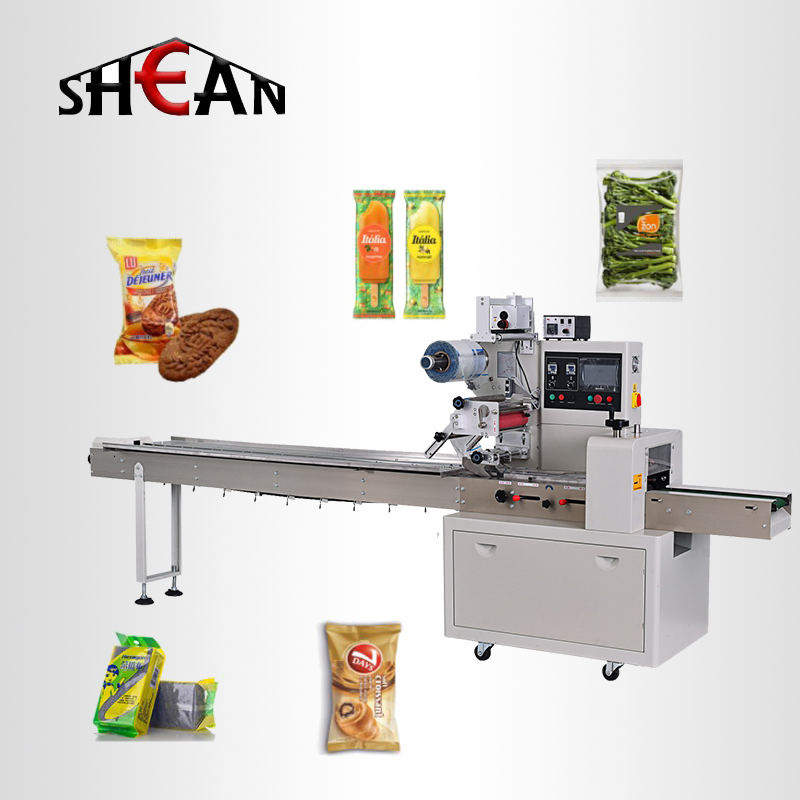 Wrapper Flow Pack Machine Horizontal Packaging Machine Automatic Cookie Bread Wonton Wraps Packing Machine