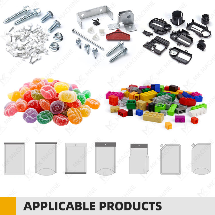 Automatic Vibrating Plate Preamde Pouch Bag Doypack Counting and Packaging Machine for Screw Nut Connector Hardware Packaging