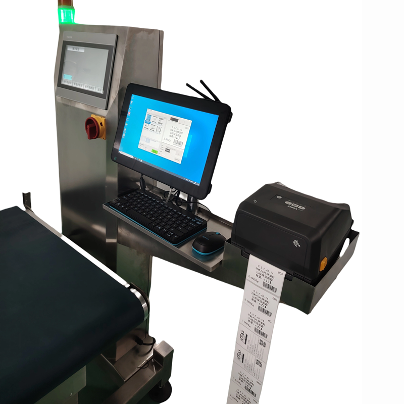 Automatic Inspection System Large Capacity Series Checkweigher With Label Printing System Weight Checker