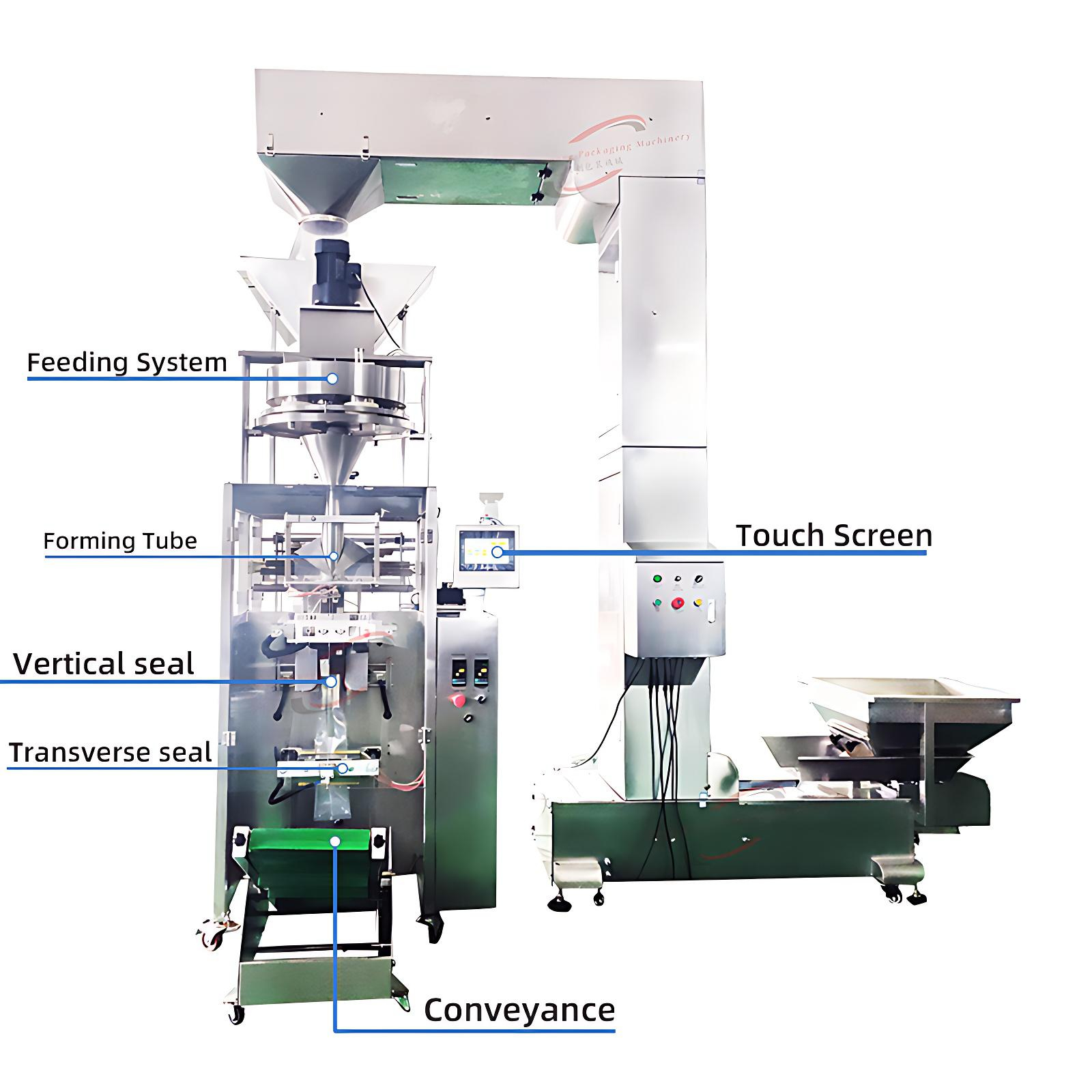 Durable SS304 Single Lane Large Back Sealing Particle Packaging Machine For Sunflower Seed Big Sachet Packaging
