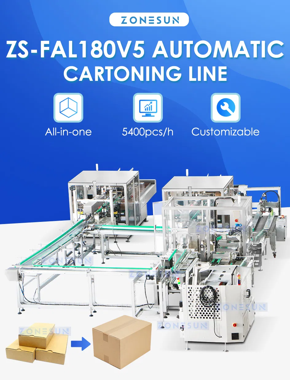 Automatic High Speed Cartoning Packing Machine Automatic Case Erecting Loading Sealing Production Line