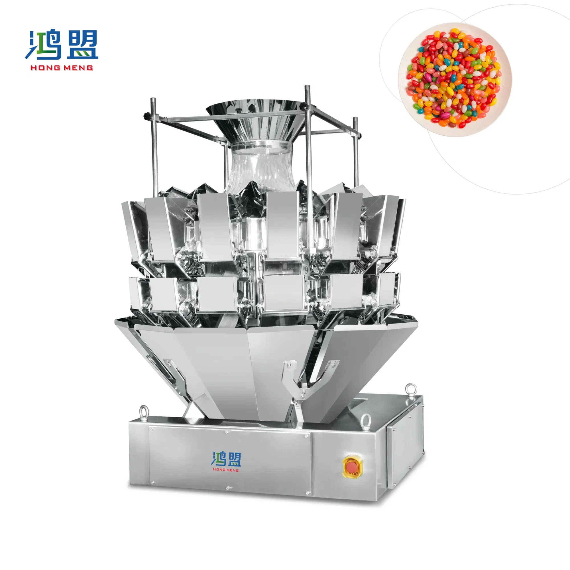Sugar Multihead Weigher Combination Scale Weigher Automatic Sachet Small Plastic Packaging Machine Set Weighing and Sealing Packing Machinery Frozen Food