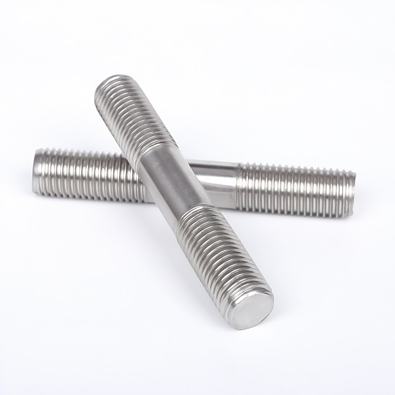 Polished Stainless Steel Stud Bolt, Double End Thread, Oxidized Finish