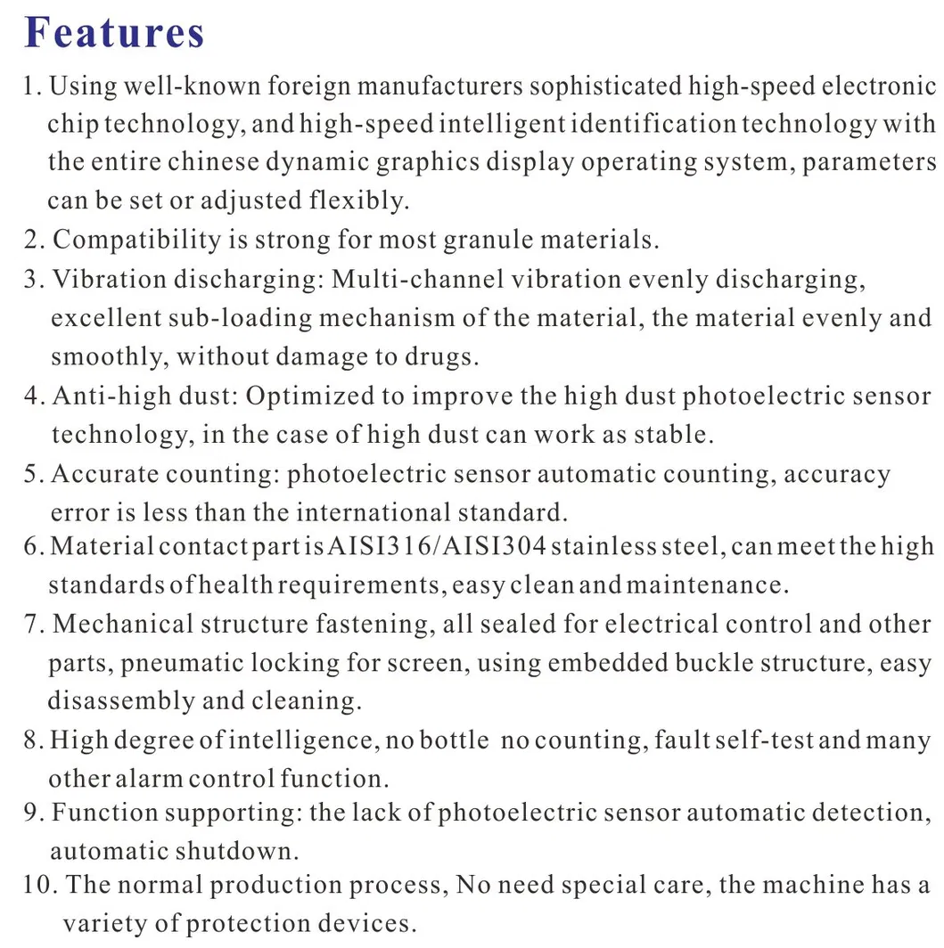 Weighing Standard Optoelectronic Counting System for Automatic Packing Machine