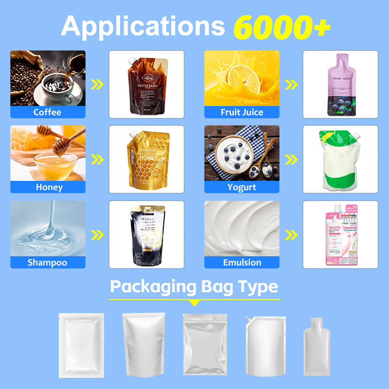Automatic Zipper Bag Machine | Doypack Filler for Stand Up Pouch, Spout, Premade, Plastic Bag, Sealing, Packing