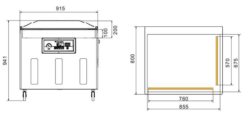 Automatic 304 Stainless Steel Commercial Plastic Bag Meat Chamber Packaging Sealer Food Vacuum Packing Machine for Food