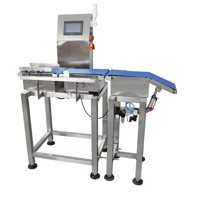 Conveyor Carton Box Dynamic Belt Weighing Scale Checkweigher Machine With Lifting Rejection System