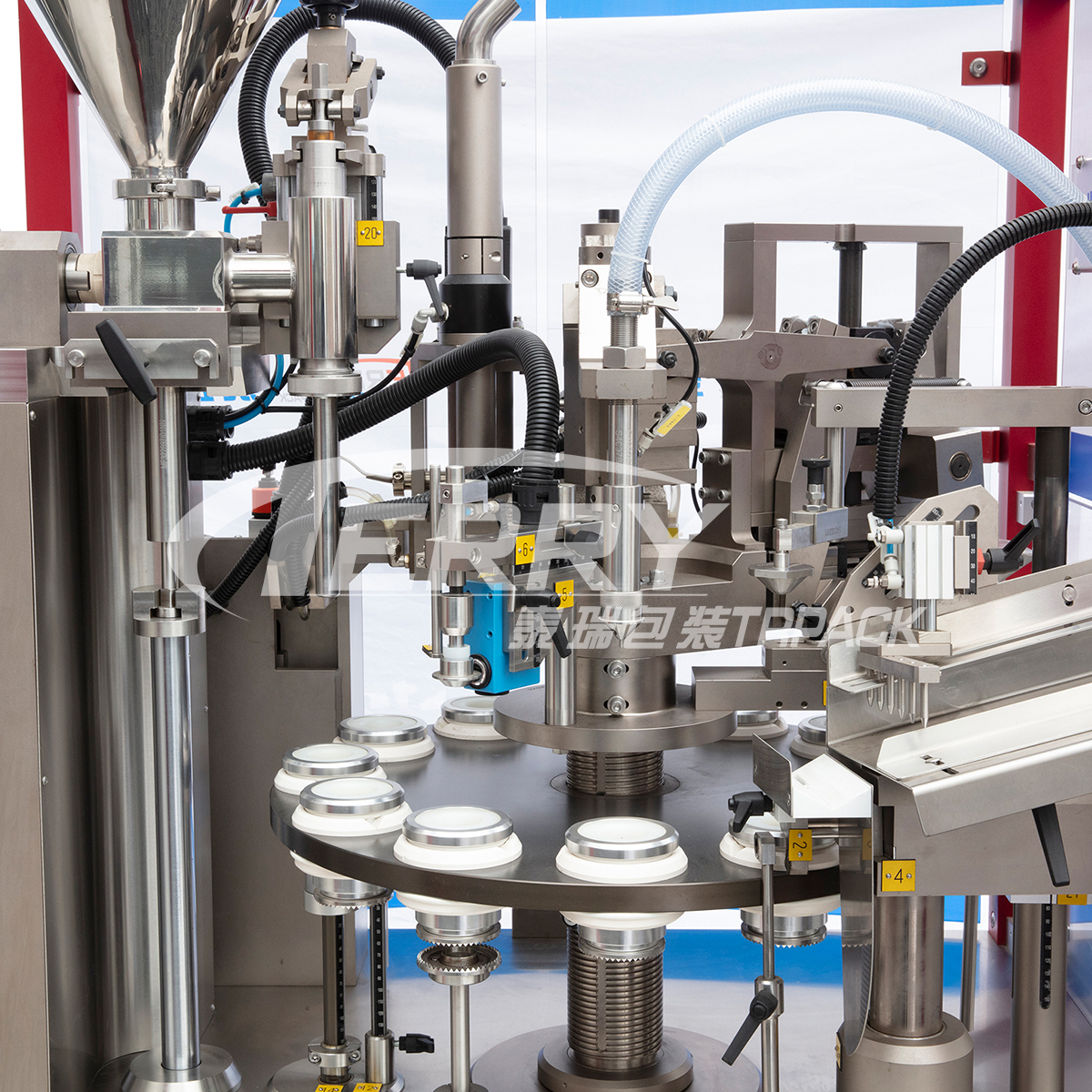 Fully Automatic High-Accuracy Squeezable Tube Filling And Sealing Machine With PLC And Gear For Toothpaste Cosmetic Packaging