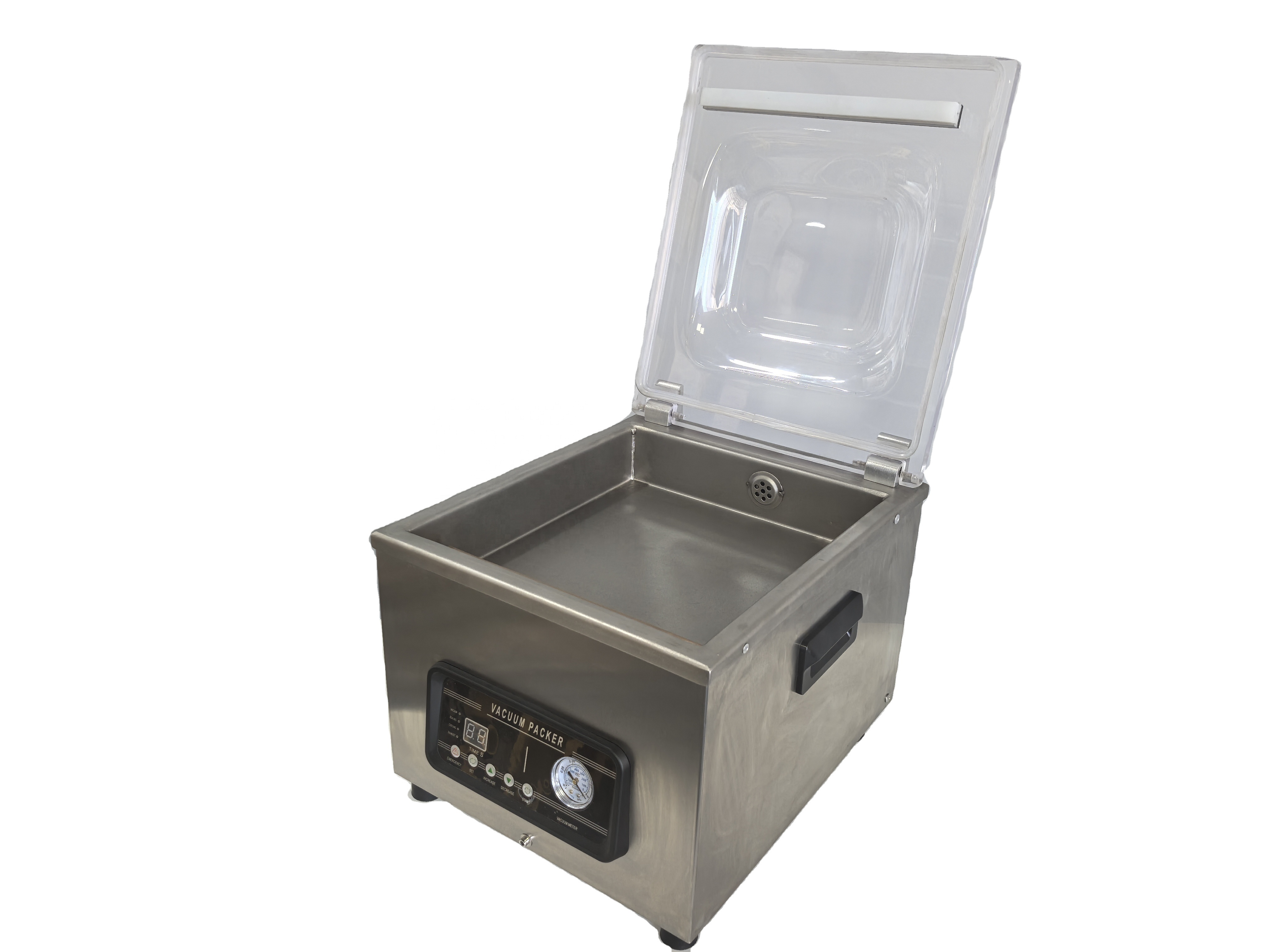 WANHE Electric Table Top Semi-Automatic Vacuum Packing Food Vegetable Chamber Sealer Machine with Film Packaging