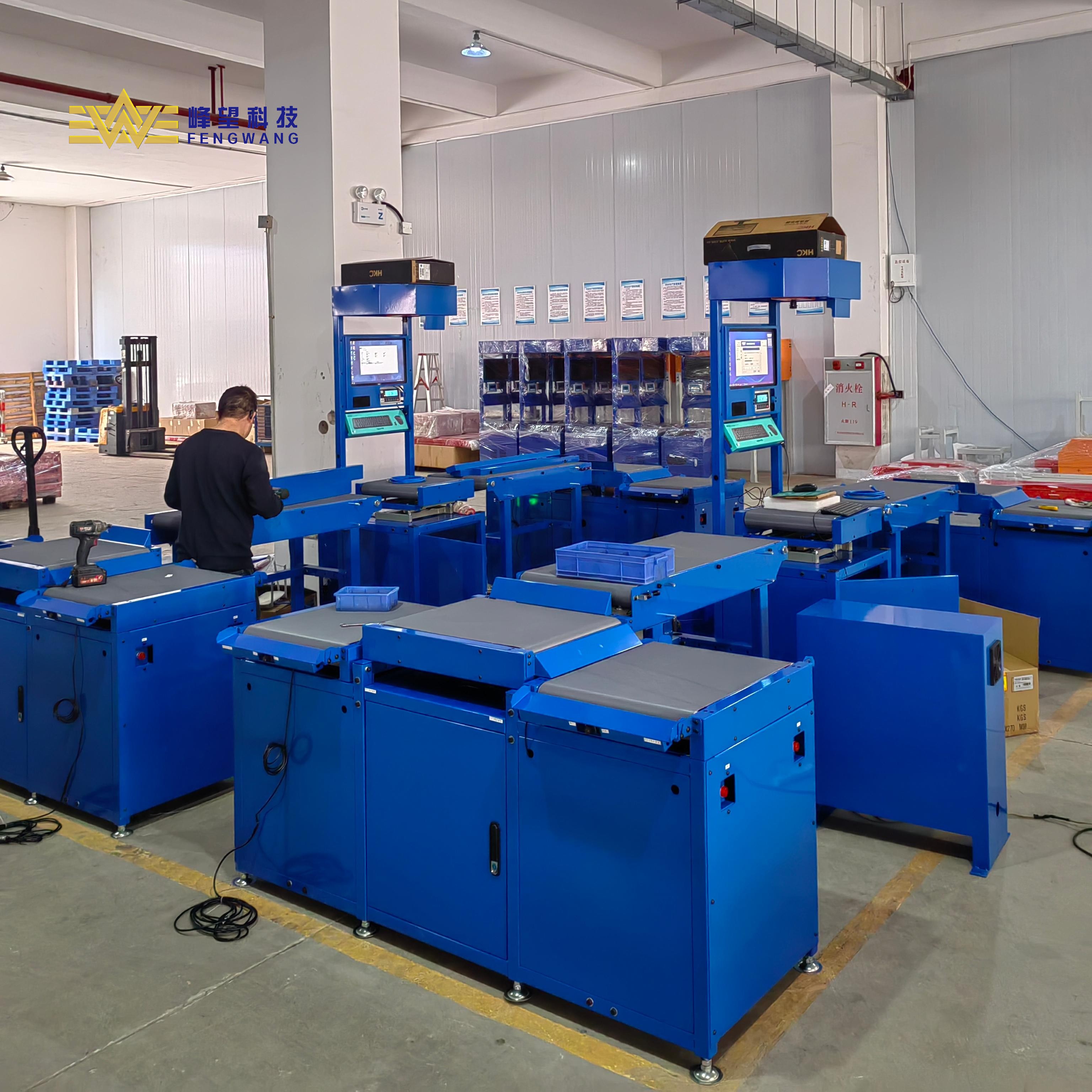 Automatic Parcel Checkweigher Scale Static DWS Machine System With Engine 10 KW Power Barcode Belt Conveyor