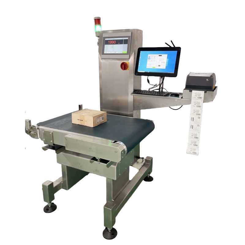 Automatic Inspection System Large Capacity Series Checkweigher With Label Printing System Weight Checker