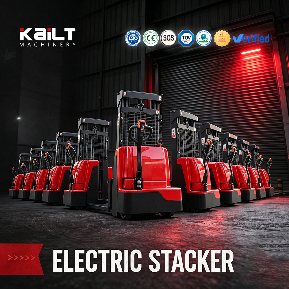 Electric Stacker Walkie Pallet Stacker 1.5 Ton 1.6 Ton 24V System For Distribution Center