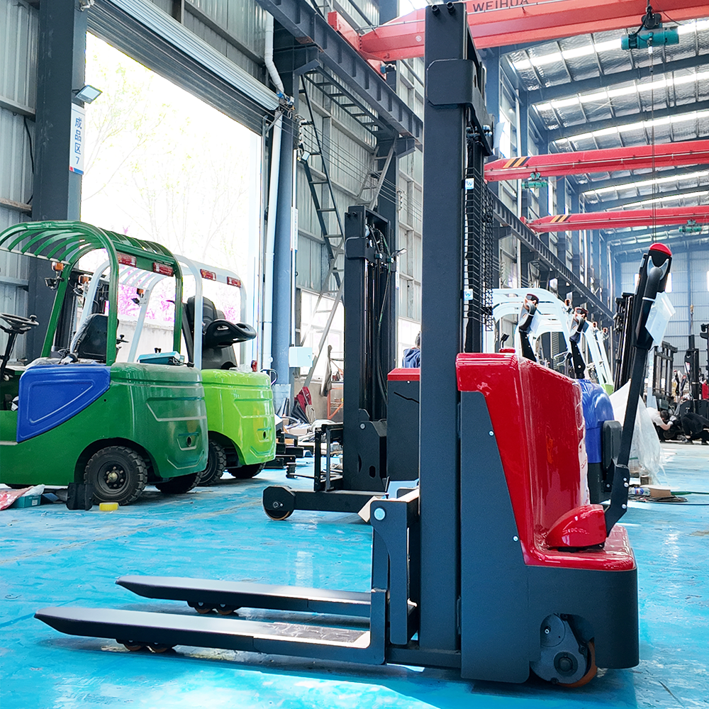 High Performance 1.5 Ton Walkie Electric Stacker 48V System Battery Powered Pallet Lifter With Specialized Drive Wheel