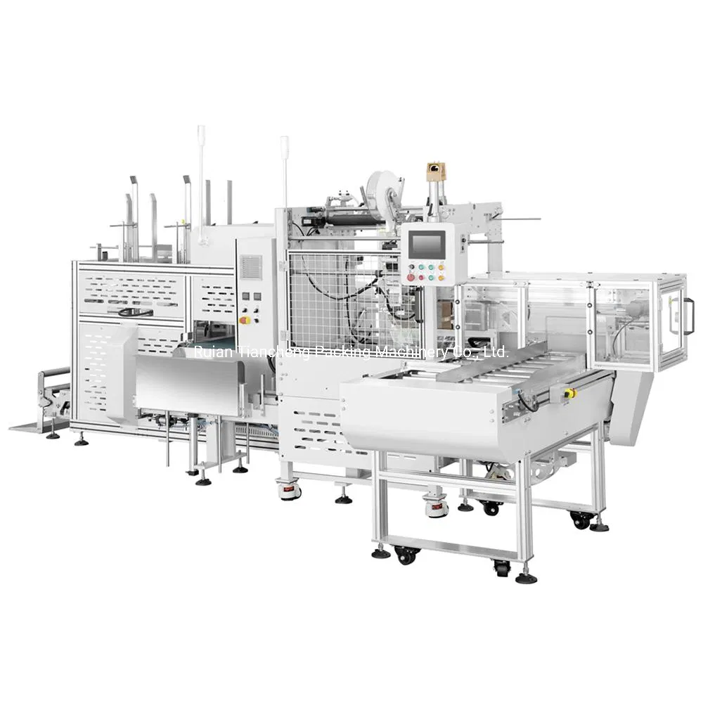 Hot Sale Fully Automatic Plastic Lids Packing Machine Case Machine Box Tape Sealing Machine