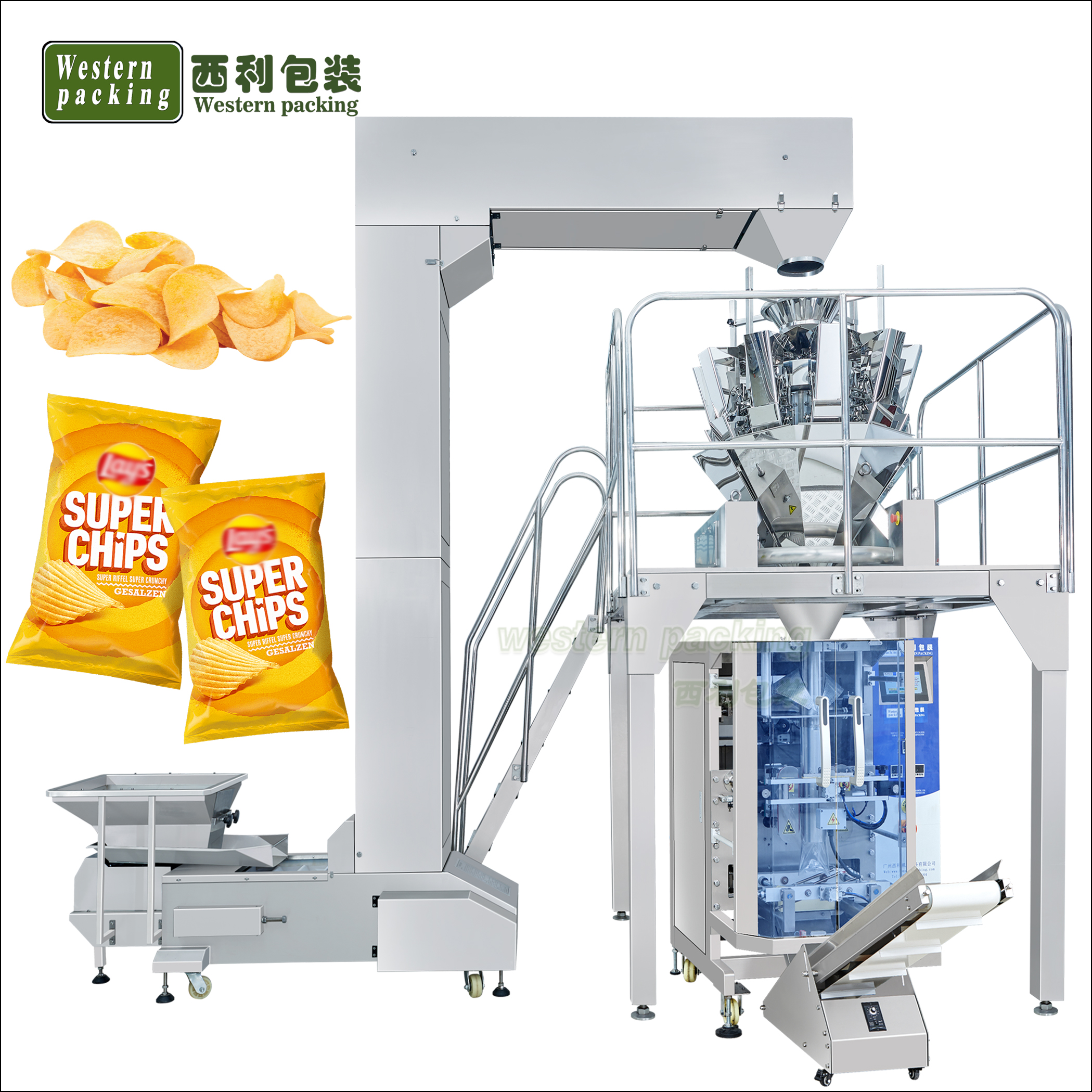 Automatic Snacks Packing Machine Granule Vffs Vertical Packing Machine Multihead Weigher
