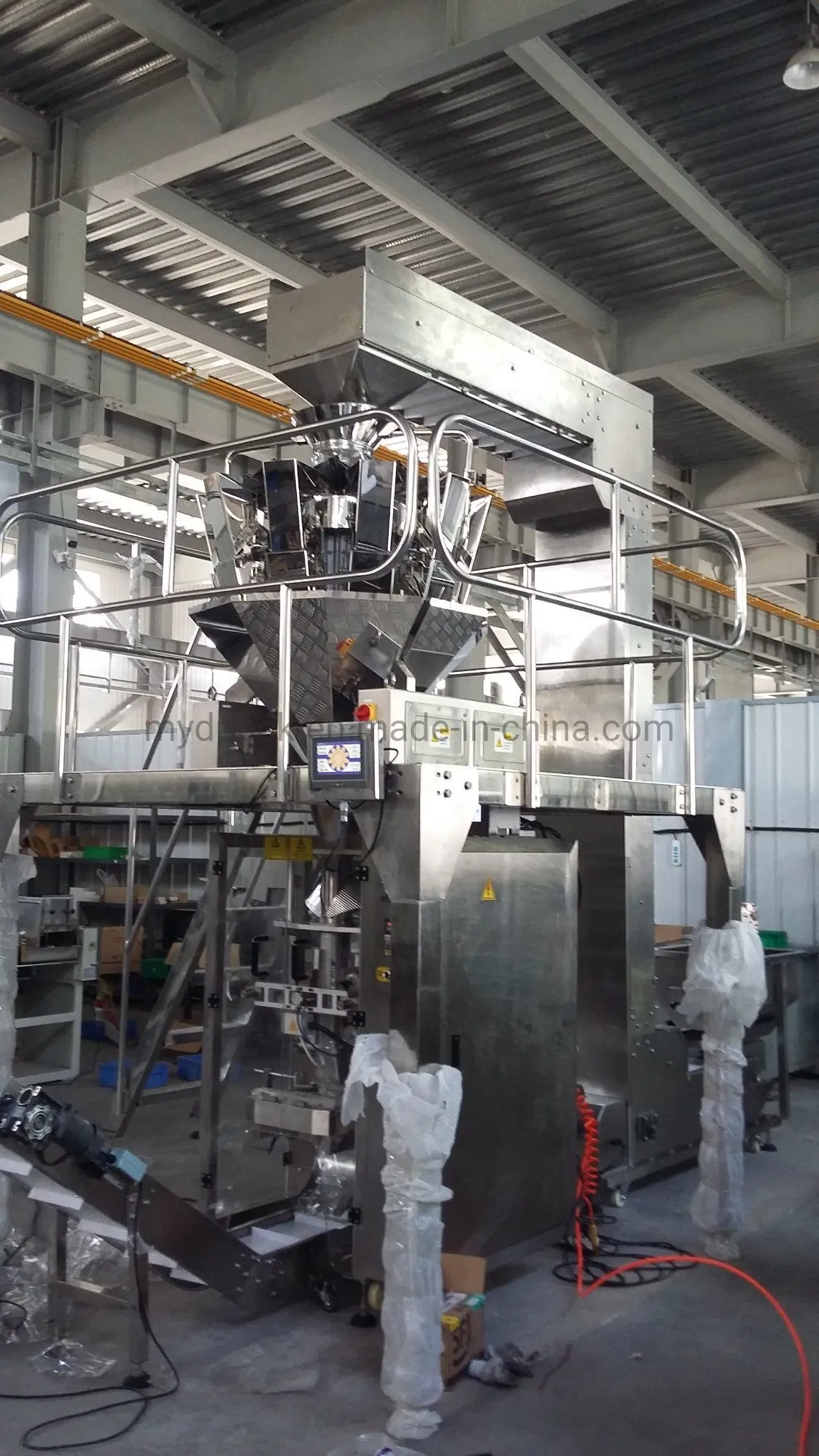 Multi-Function Automatic Vertical Pouch Bag Packaging Machine System for Snack Chips Macaroni with Multihead Weigher