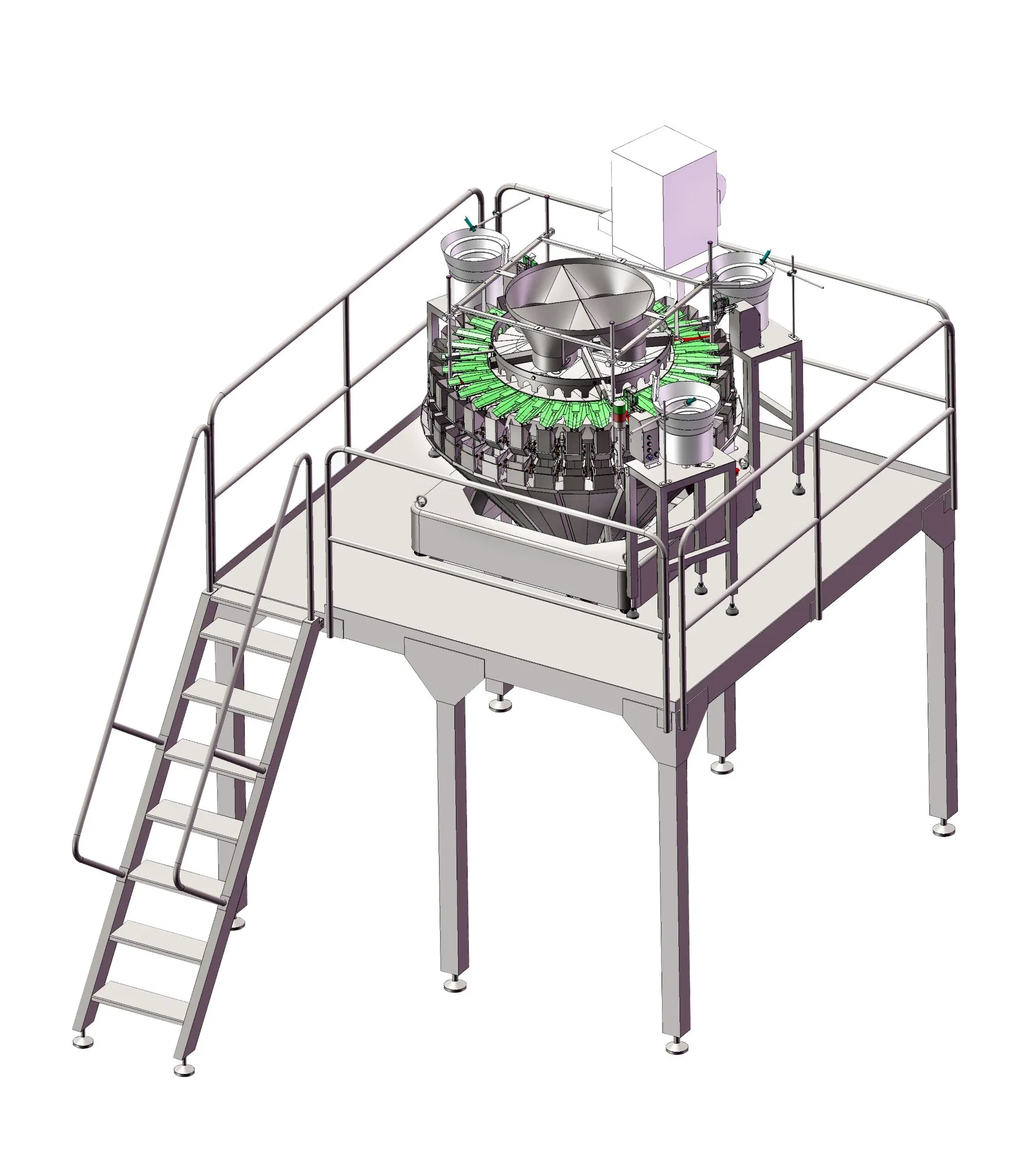 Versatile 32 Head Multihead Weigher Mixing Counting and Automatic Food Packaging System
