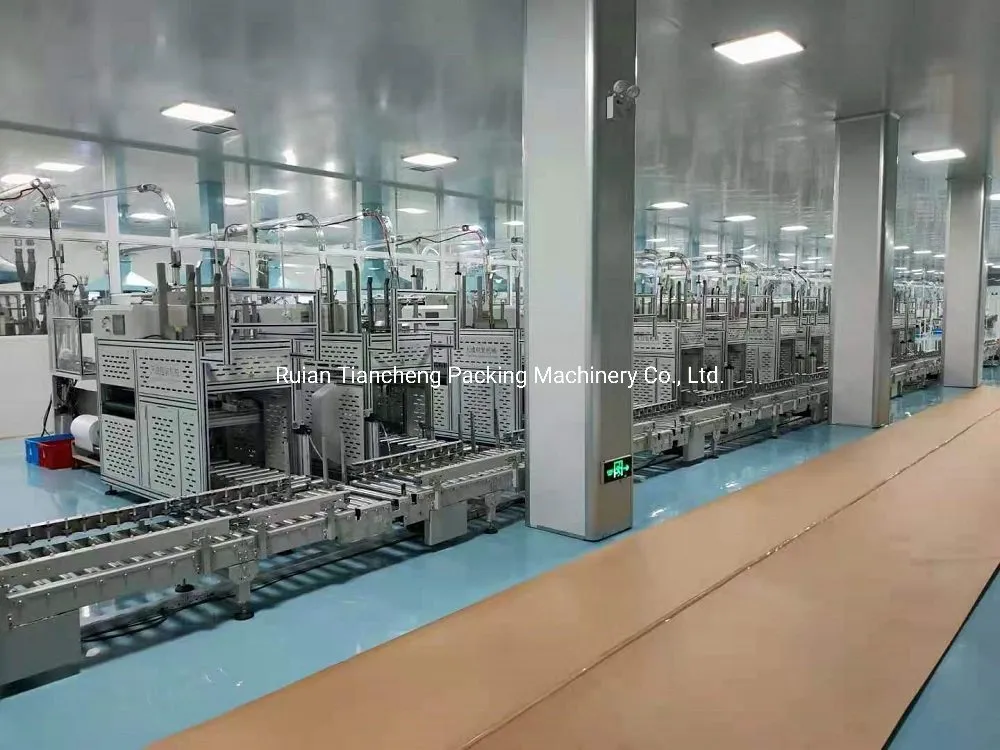 Paper cup packing line in workshop