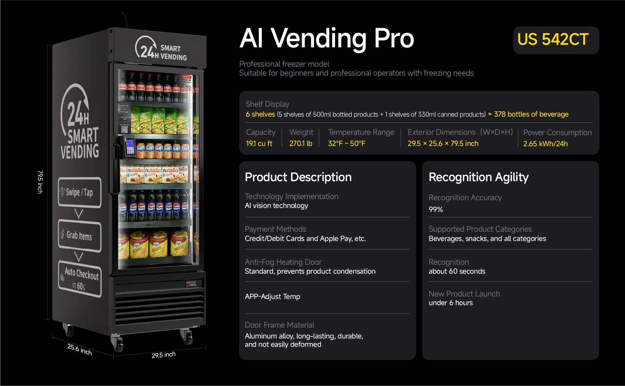 486L Food and Drinks Haha Single Pallet Transportation Packaging Drink Vending Machine for USA/Canada/EU