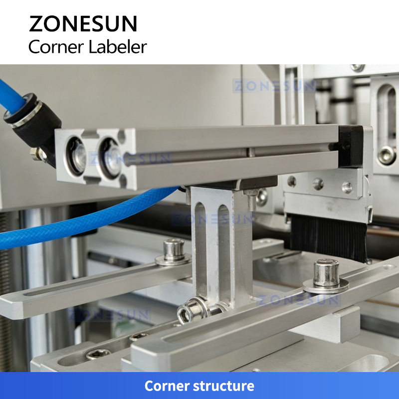 Zonesun Zs-Tb816 Automatic Double Side Anti-Tamper Corner Labeling Machine Carton Box Sealing Tamper Evident Label Applicator for Cosmetic Pharmaceutical Packag