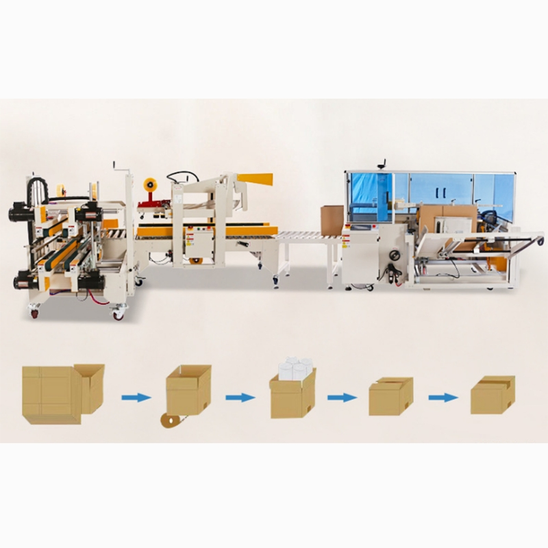 Automatic Carton /Paper Box/Case Forming /Erecting /Erect/Opening Machine with Sealing Strapping Packing/Pack/Packaging Line