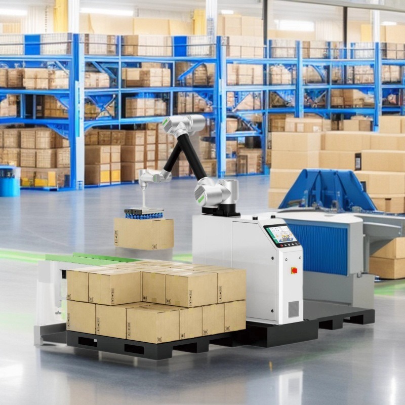 Heavy-Duty Collaborative Palletizing Robot System for Packaging Line Integration
