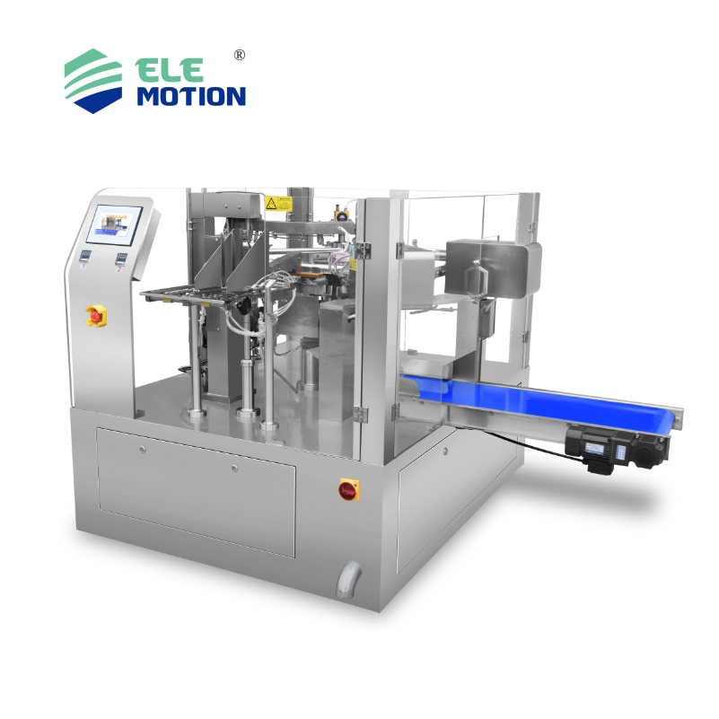 Elemotion Small Bag Filling Machine Multi-Functional Premade Pouch Wrapping Back Seal Food &amp; Beverage Paper Packaging Film Pump