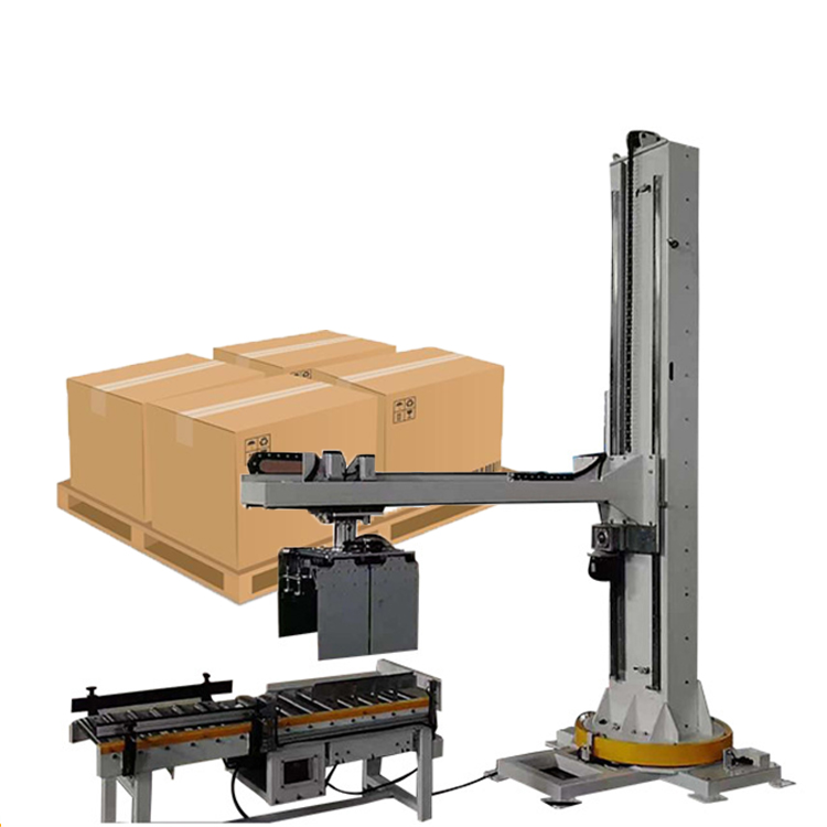 Vertical Palletizing Machine High Column Palletizer With PLC System Can Saving Working Area