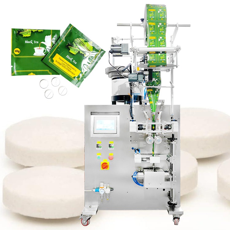 High Efficiency And Automation Dietary Supplements Calcium Tablets 3/4 Side-Sealing Small Bag Vibratory Tray Packaging Machine
