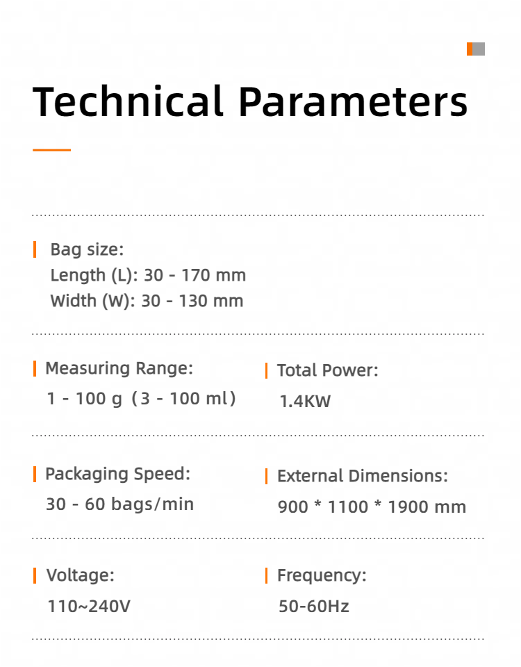 Multi-Function Vertical Packing Machine for Powder Filling for Packaging Paprika Spice Coffee Tea Sugar Sachets Food Application