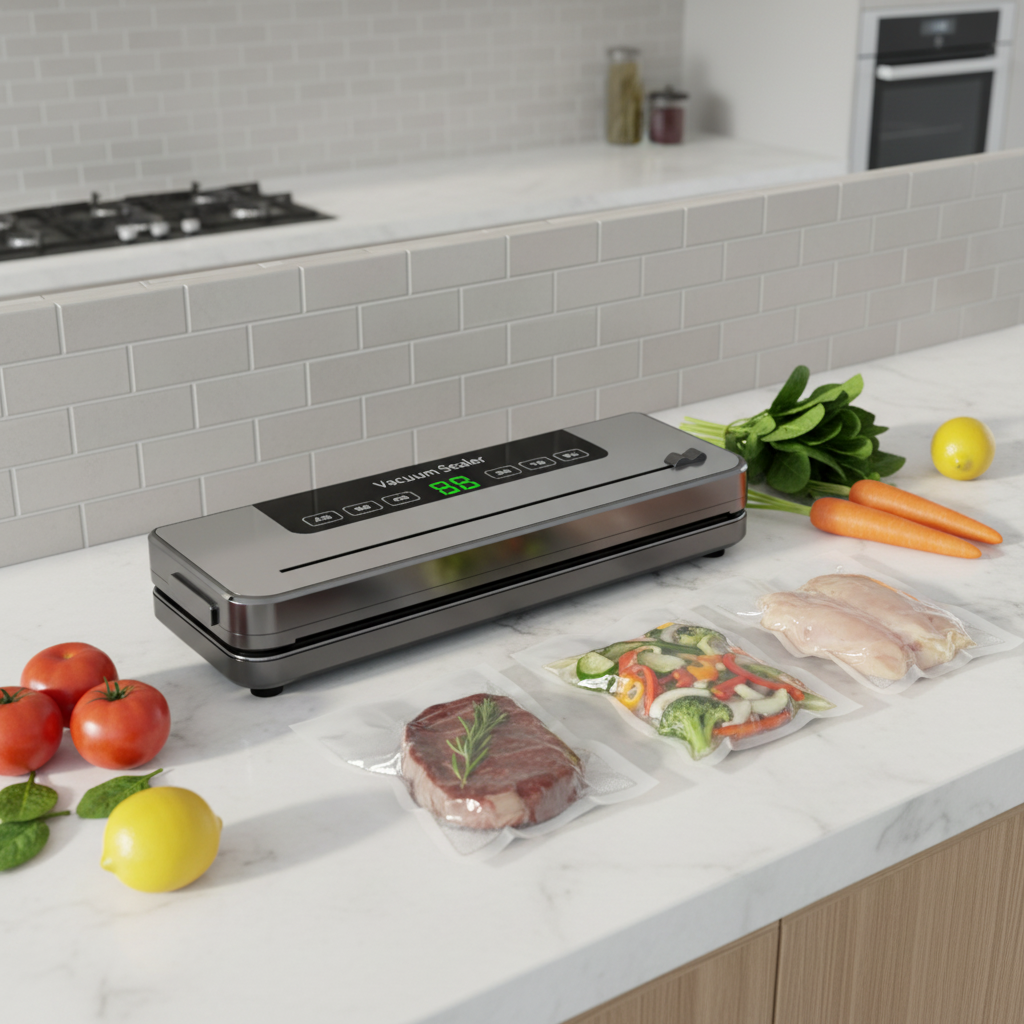 Mini 120W Electric Automatic Vacuum Sealer ABS Housing Compact Plug-in Food Packaging Machine for Home Kitchen Fresh Keeping
