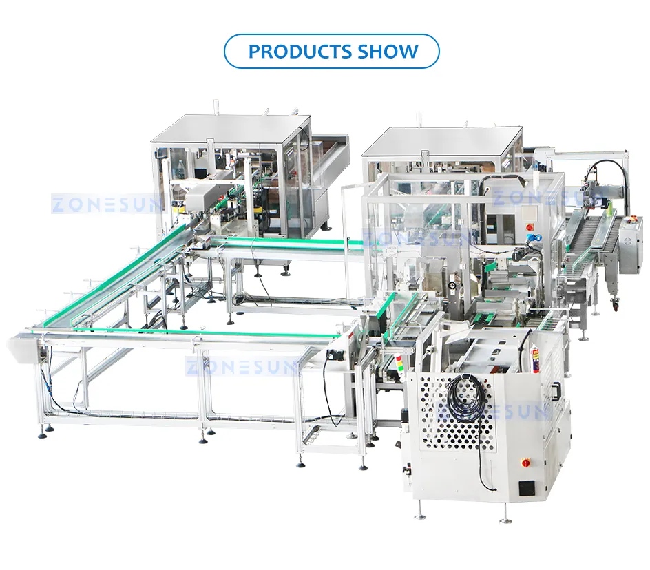 Automatic High Speed Cartoning Packing Machine Automatic Case Erecting Loading Sealing Production Line