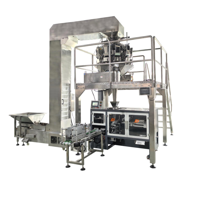 Horizontal Automatic Vacuum Coffee Beans Pouch Filling Packaging Zipper Stand-up Plastic Kraft Paper Premade Bag Packing Machine
