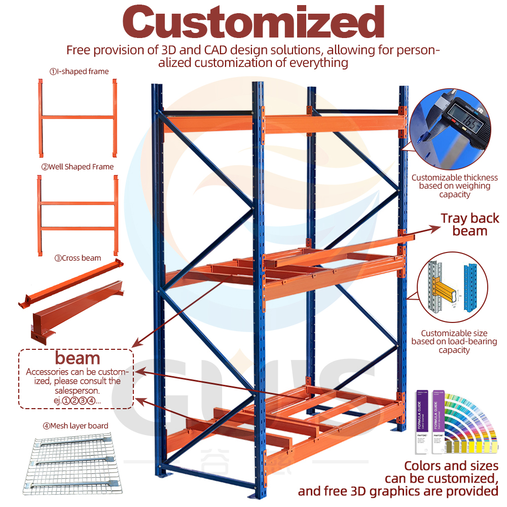 Heavy Duty Industrial Pallet Storage Racking 1000kg/2000kg/3000kg Capacity Per Layer Adjustable Steel Warehouse Rack