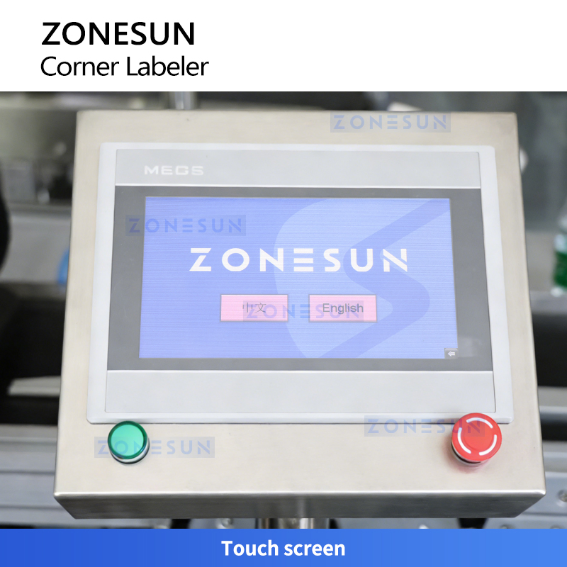 Zonesun Zs-Tb816 Automatic Double Side Anti-Tamper Corner Labeling Machine Carton Box Sealing Tamper Evident Label Applicator for Cosmetic Pharmaceutical Packag