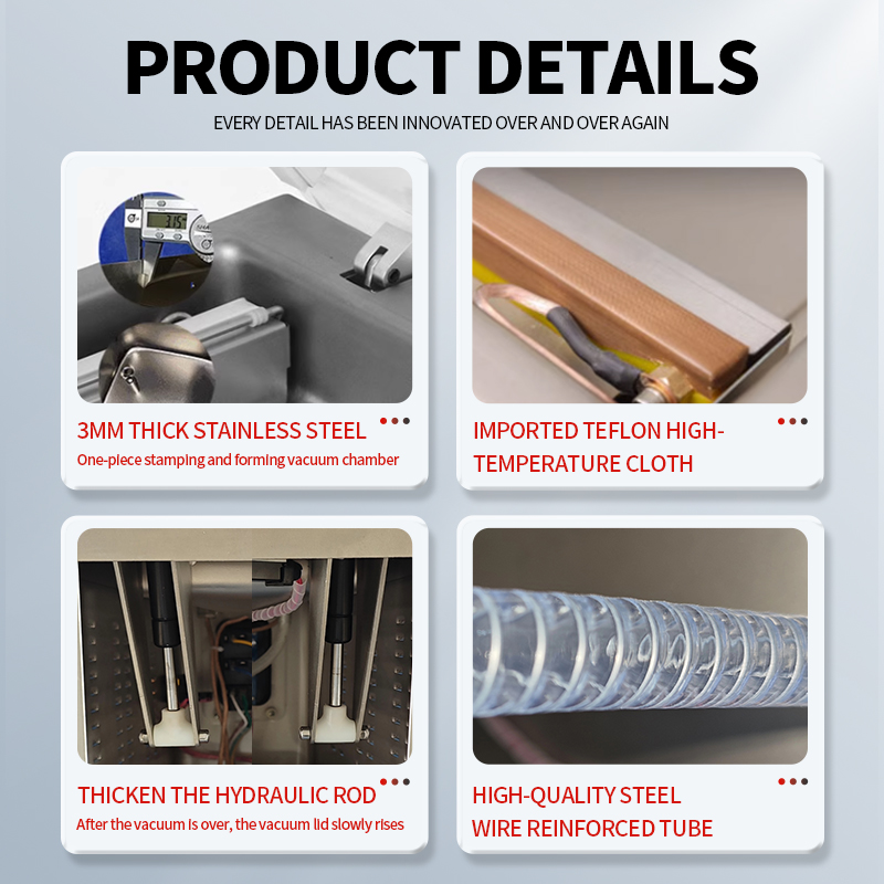 Automatic 304 Stainless Steel Commercial Plastic Bag Meat Chamber Packaging Sealer Food Vacuum Packing Machine for Food