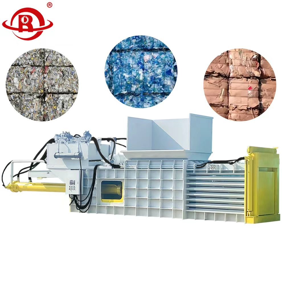Horizontal Paper Baling Machine Beverage Bottle Carton Press Machine Automatic Hydraulic Baling Machine Garbage Packaging