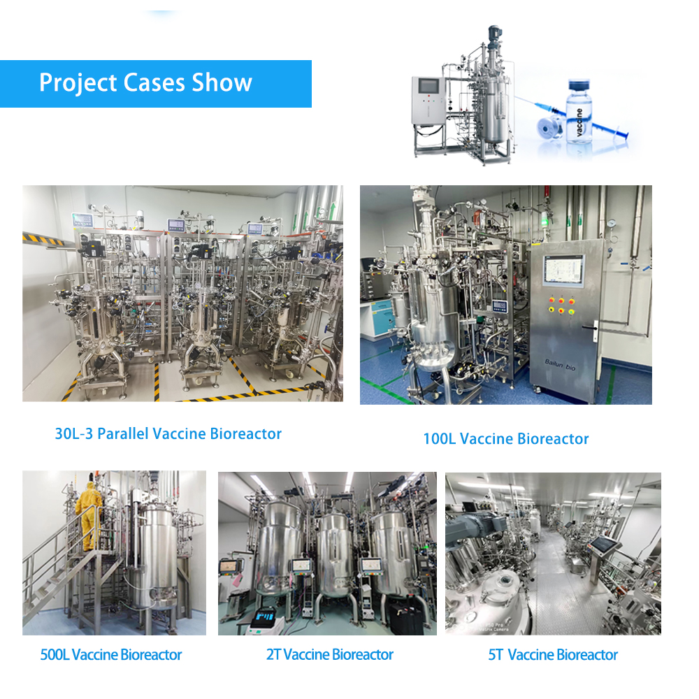 304/316L Stainless Steel Pharma Bioreactor Fermentation Tank Pressure Vessel Pump ASME Standard 20L-5000L Capacity PLC