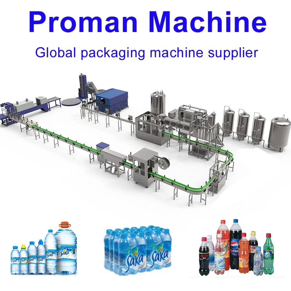 Full Drink Beverage Automatic a to Z Pure CSD CO2 Aqua Juice Pet Plastic Bottle Bottling Small Filling Pure Mineral Water Machine Cost Factory