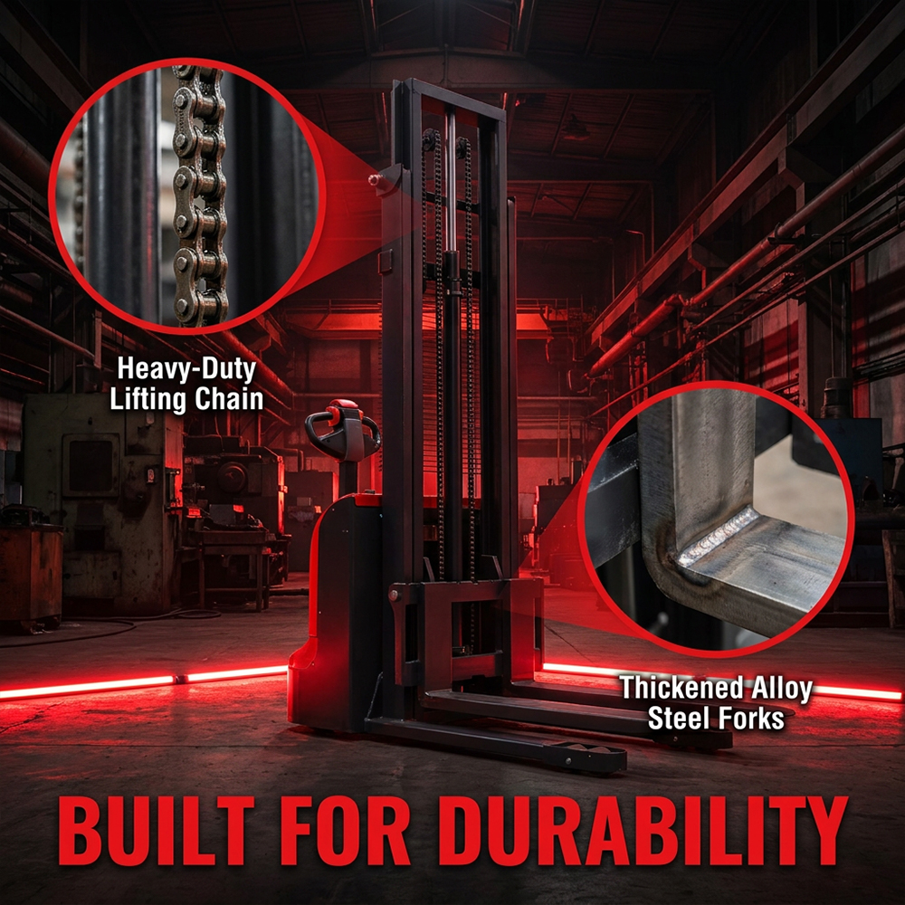 Electric Stacker Walkie Pallet Stacker 1.5 Ton 1.6 Ton 24V System For Distribution Center