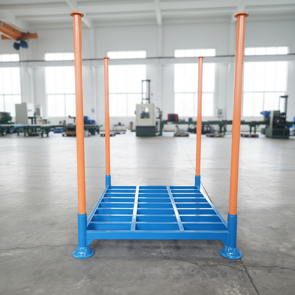 Steel 1000kg Load-Bearing Vertical Column Orifice Plate Stacker Heavy Full Pallet Racking