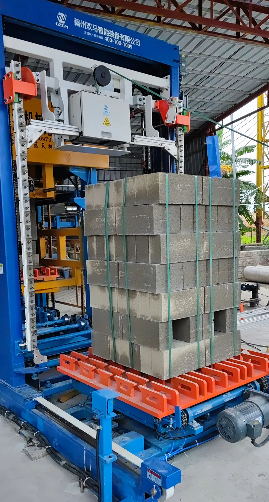 Efficient Pallet Threading Secure Case Pallet Bandling Strapping Wrapping Packing Machine for Food/Logistics/Ceramic/Metallurgical Industries
