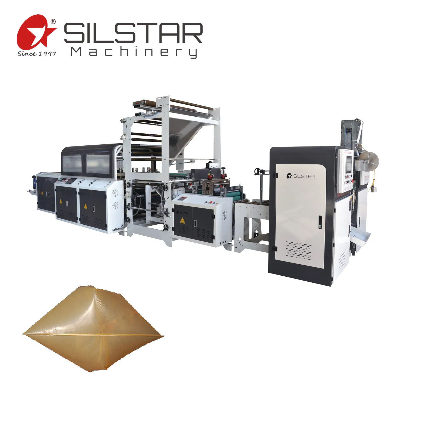 Full Automatic Plastic Garbage Bag Making Machine Bag on Roll Machine Bottom Seal Bag Making Machine Double Fold V-Folding Bottom Sealing with S Wave Trash Bag