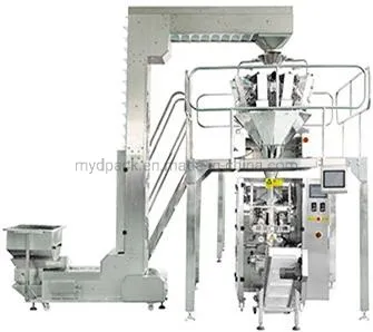 Multi-Function Automatic Vertical Pouch Bag Packaging Machine System for Snack Chips Macaroni with Multihead Weigher