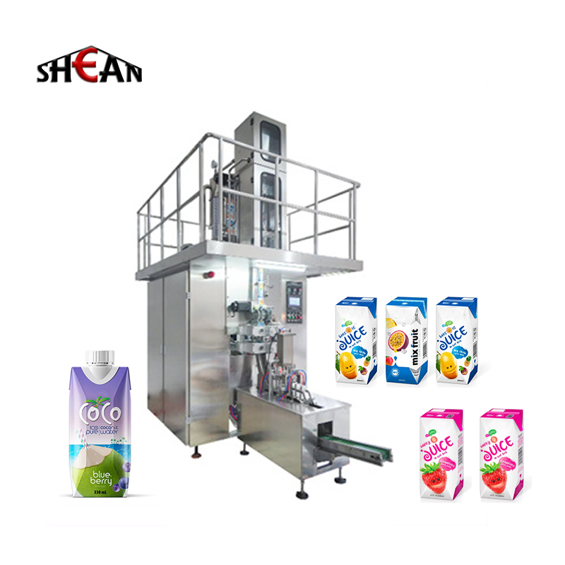 100-1000ml Aseptic Brick Paper Box Carton Milk Juice Water Drinks Filling Packing Production Line Machine